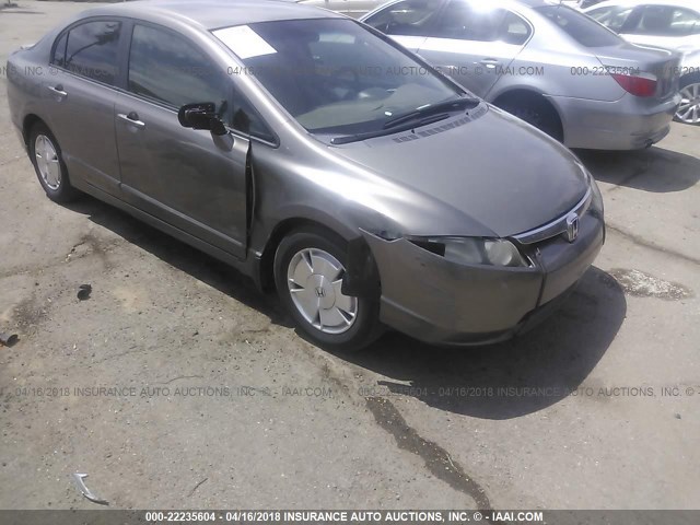 JHMFA36216S026619 - 2006 HONDA CIVIC HYBRID GRAY photo 6