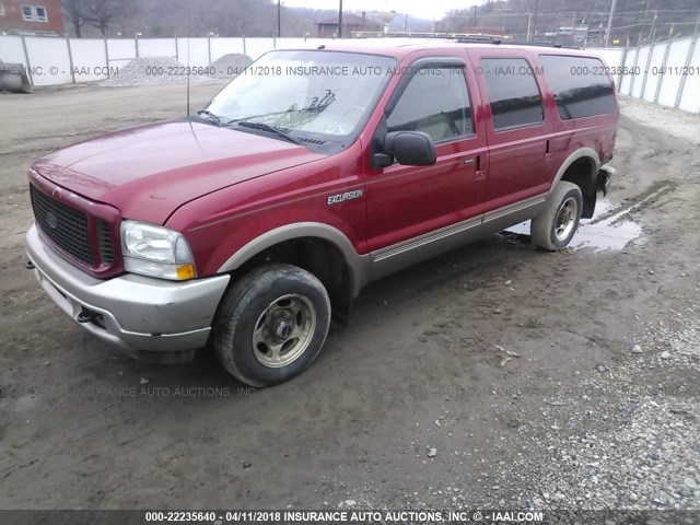 1FMNU45S63ED20387 - 2003 FORD EXCURSION EDDIE BAUER RED photo 2