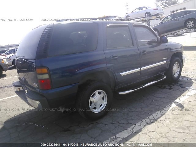 1GKEC13V93J284340 - 2003 GMC YUKON BLUE photo 4