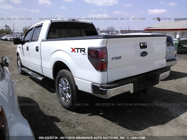 1FTFW1EF9DFC82539 - 2013 FORD F150 SUPERCREW WHITE photo 3