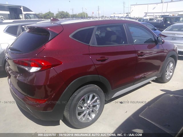 KM8J33A4XJU641368 - 2018 HYUNDAI TUCSON LIMITED/SPORT AND ECO/SE MAROON photo 4