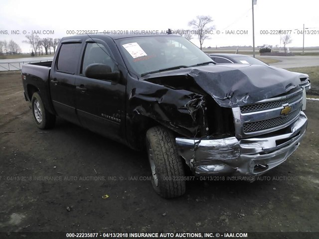 1GCPKSE70CF146104 - 2012 CHEVROLET SILVERADO K1500 LT BLACK photo 1