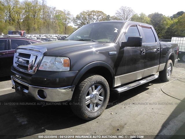 1FTPW14V37FB10458 - 2007 FORD F150 SUPERCREW GRAY photo 2