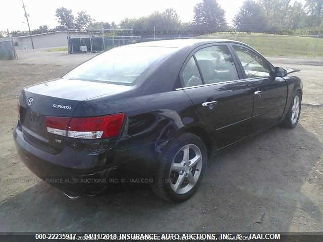 5NPEU46F97H166236 - 2007 HYUNDAI SONATA SE/LIMITED BLACK photo 4