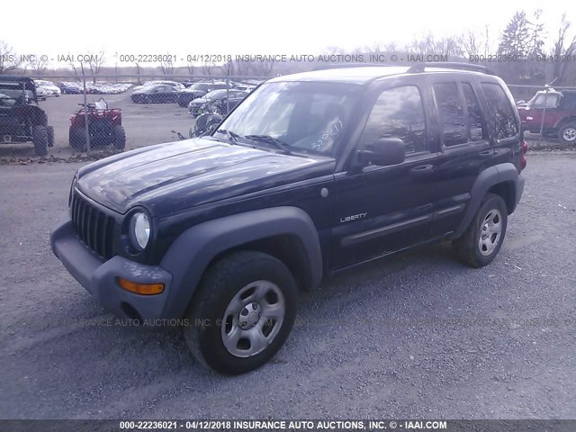 1J4GL48K74W328211 - 2004 JEEP LIBERTY SPORT BLACK photo 2