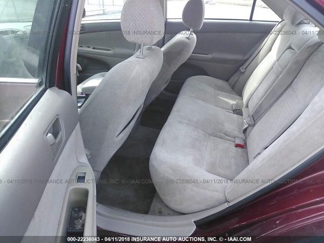 4T1BE32K02U092969 - 2002 TOYOTA CAMRY LE/XLE/SE RED photo 8