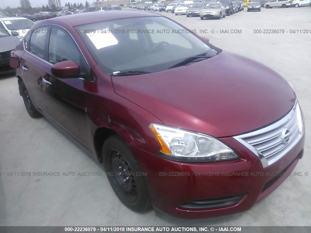 3N1AB7AP2FY263370 - 2015 NISSAN SENTRA S/SV/SR/SL RED photo 1