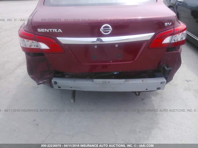 3N1AB7AP2FY263370 - 2015 NISSAN SENTRA S/SV/SR/SL RED photo 6