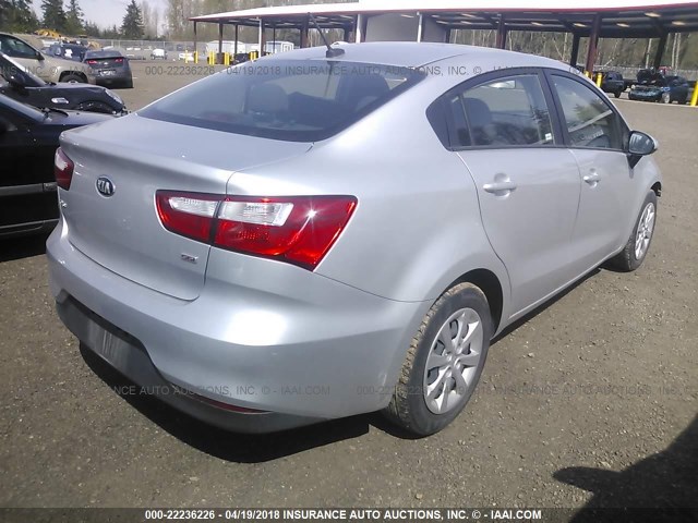 KNADM4A37H6015719 - 2017 KIA RIO LX SILVER photo 4