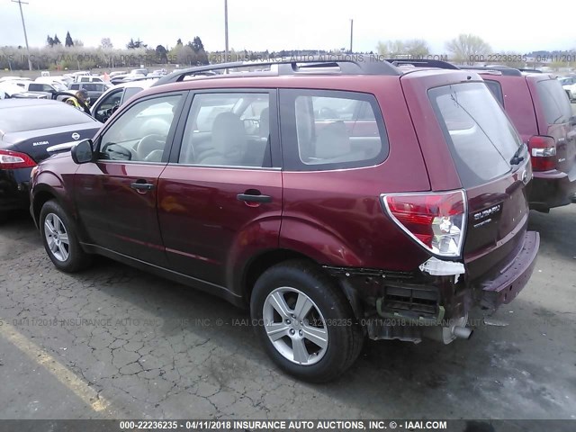 JF2SHABC1BH780921 - 2011 SUBARU FORESTER 2.5X RED photo 3