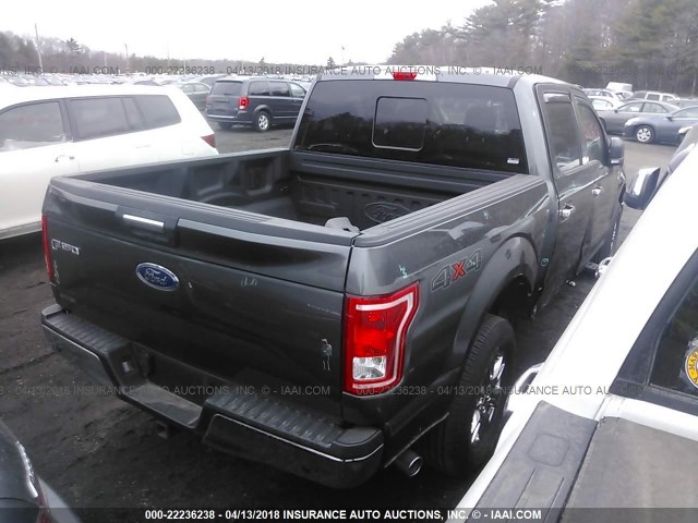 1FTEW1EFXHFA17291 - 2017 FORD F150 SUPERCREW GRAY photo 4