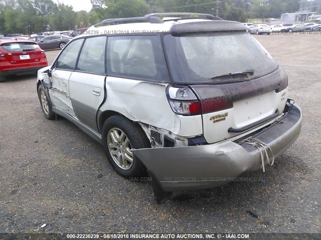 4S3BH686917655215 - 2001 SUBARU LEGACY OUTBACK LIMITED WHITE photo 3