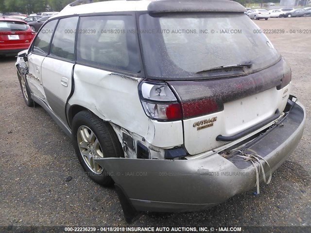 4S3BH686917655215 - 2001 SUBARU LEGACY OUTBACK LIMITED WHITE photo 6