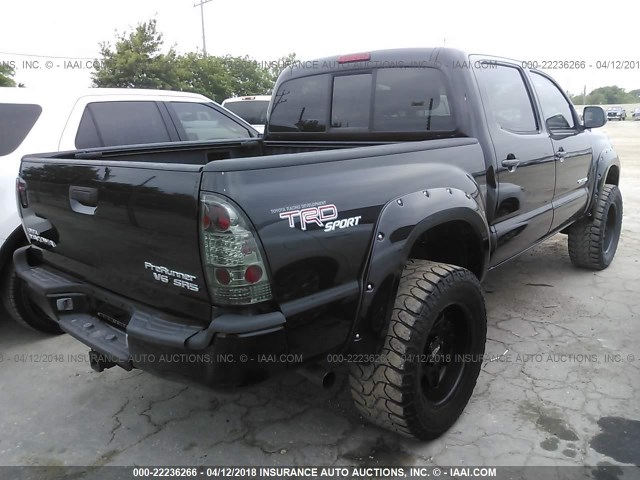 5TEJU62N98Z495850 - 2008 TOYOTA TACOMA DOUBLE CAB PRERUNNER BLACK photo 4