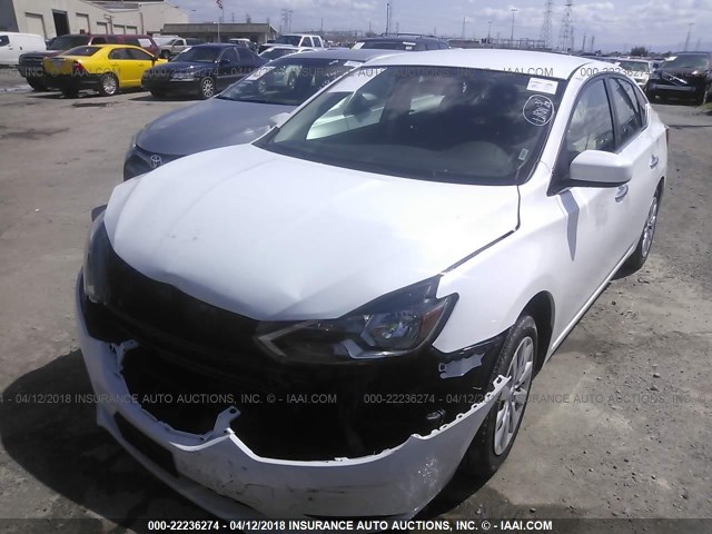 3N1AB7AP3JY246408 - 2018 NISSAN SENTRA S/SV/SR/SL WHITE photo 2