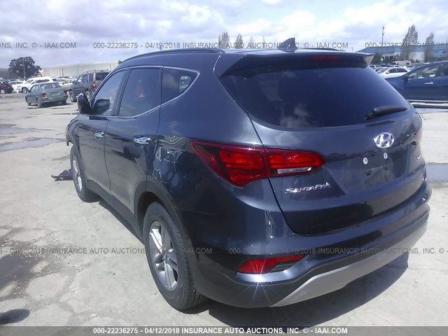 5NMZU3LB2JH058557 - 2018 HYUNDAI SANTA FE SPORT  BLUE photo 3