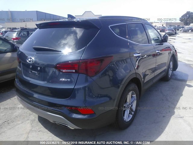 5NMZU3LB2JH058557 - 2018 HYUNDAI SANTA FE SPORT  BLUE photo 4