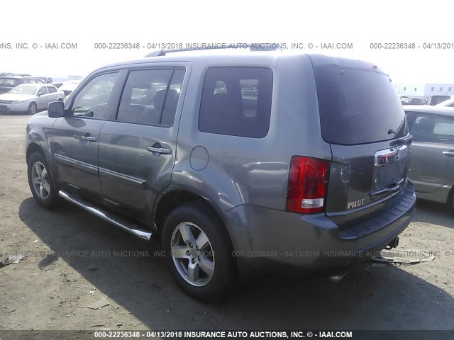 5FNYF4H56AB041020 - 2010 HONDA PILOT EXL GRAY photo 3