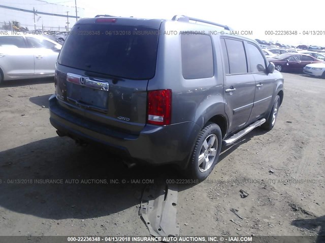 5FNYF4H56AB041020 - 2010 HONDA PILOT EXL GRAY photo 4