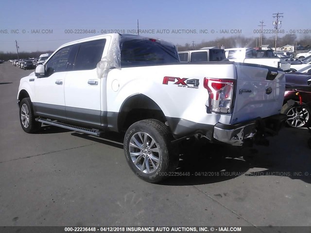 1FTEW1EF8GKD69940 - 2016 FORD F150 SUPERCREW WHITE photo 3