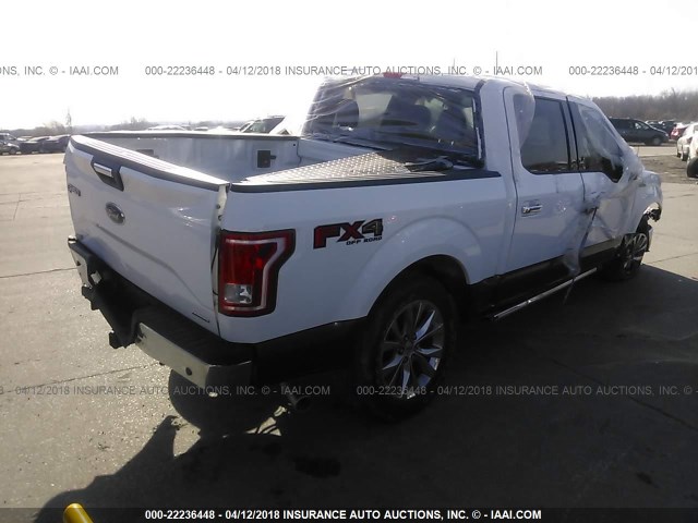 1FTEW1EF8GKD69940 - 2016 FORD F150 SUPERCREW WHITE photo 4