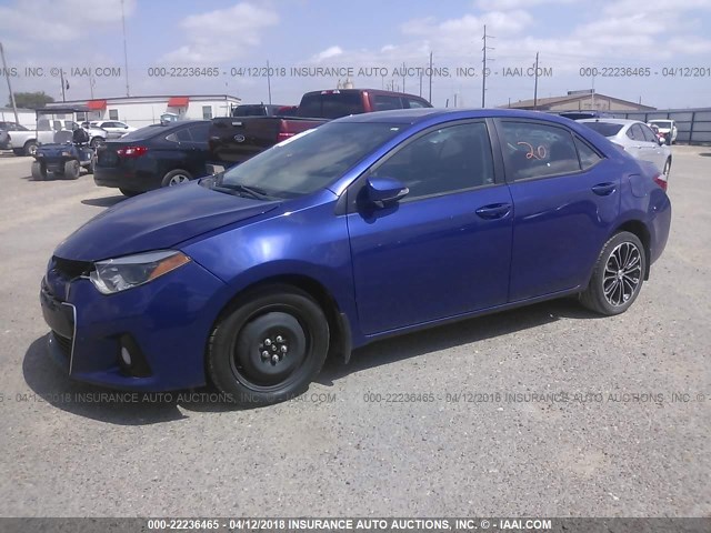 5YFBURHEXGP548489 - 2016 TOYOTA COROLLA L/LE/LE PLS/PRM/S/S PLS BLUE photo 2