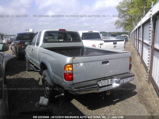 5TEWM72N23Z156366 - 2003 TOYOTA TACOMA XTRACAB SILVER photo 3