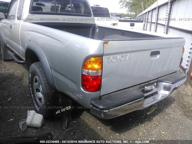 5TEWM72N23Z156366 - 2003 TOYOTA TACOMA XTRACAB SILVER photo 6