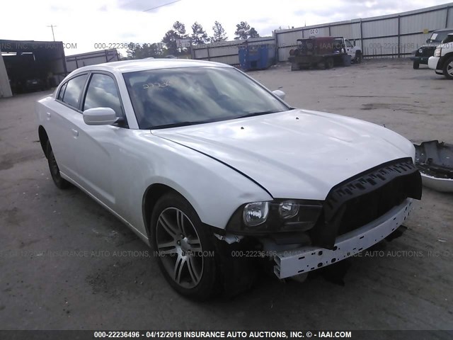 2C3CDXHG7EH329149 - 2014 DODGE CHARGER SXT WHITE photo 1