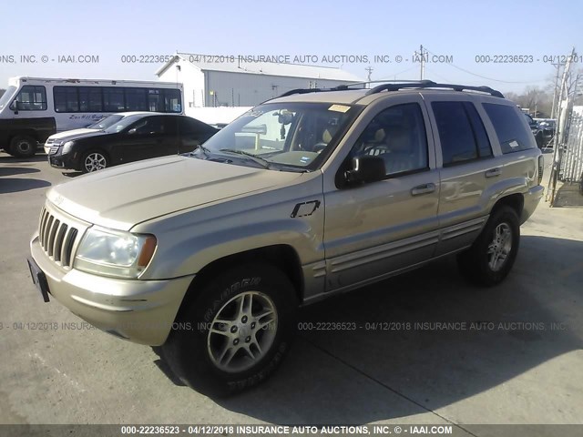 1J4GW68N2XC688893 - 1999 JEEP GRAND CHEROKEE LIMITED GOLD photo 2