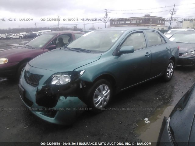 JTDBL40E499077188 - 2009 TOYOTA COROLLA LE/XLE GREEN photo 2