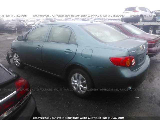 JTDBL40E499077188 - 2009 TOYOTA COROLLA LE/XLE GREEN photo 3