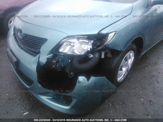 JTDBL40E499077188 - 2009 TOYOTA COROLLA LE/XLE GREEN photo 6
