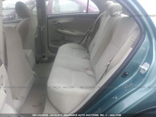 JTDBL40E499077188 - 2009 TOYOTA COROLLA LE/XLE GREEN photo 8