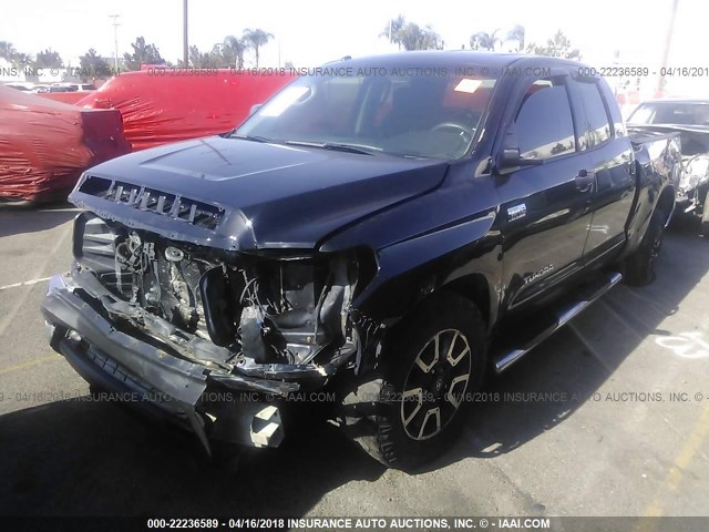 5TFUY5F1XEX333893 - 2014 TOYOTA TUNDRA DOUBLE CAB SR/SR5 BLACK photo 2
