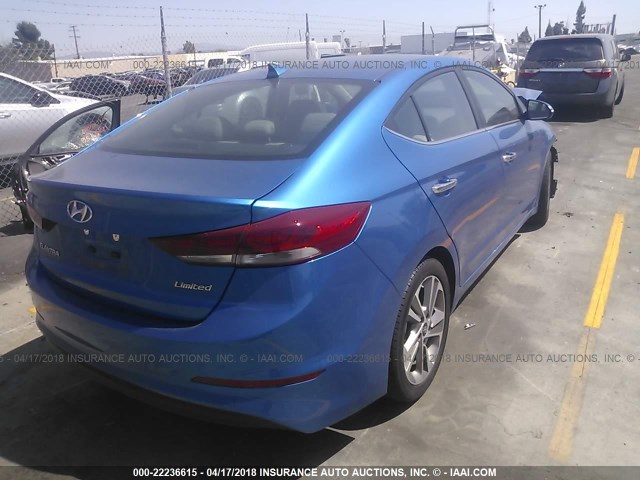 5NPD84LF5HH154235 - 2017 HYUNDAI ELANTRA SE/VALUE/LIMITED BLUE photo 4