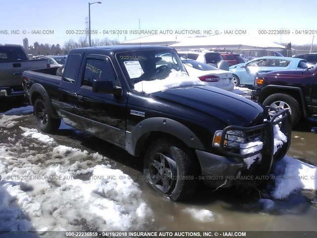 1FTZR15E16PA38019 - 2006 FORD RANGER SUPER CAB BLACK photo 1