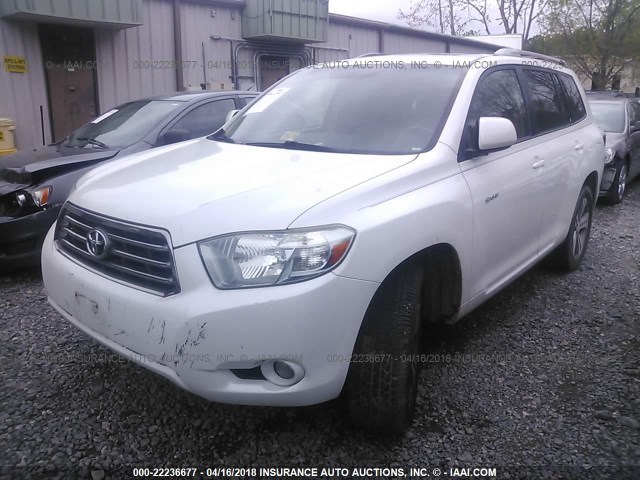 JTEES43A082087633 - 2008 TOYOTA HIGHLANDER SPORT WHITE photo 2