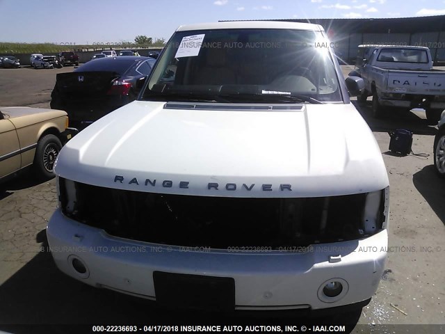 SALME15467A261831 - 2007 LAND ROVER RANGE ROVER HSE WHITE photo 6