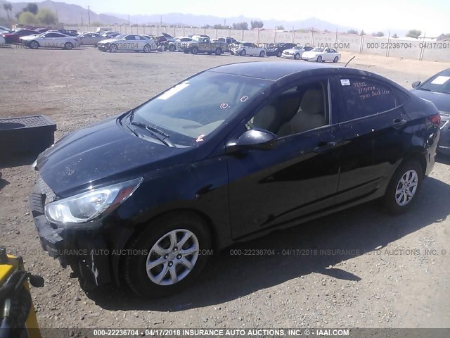 KMHCT4AE6DU559178 - 2013 HYUNDAI ACCENT GLS/GS BLACK photo 2