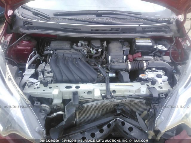 3N1CE2CP0HL364794 - 2017 NISSAN VERSA NOTE S/S PLUS/SV/SL/SR RED photo 10