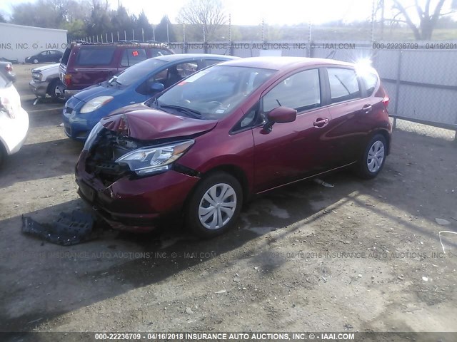 3N1CE2CP0HL364794 - 2017 NISSAN VERSA NOTE S/S PLUS/SV/SL/SR RED photo 2
