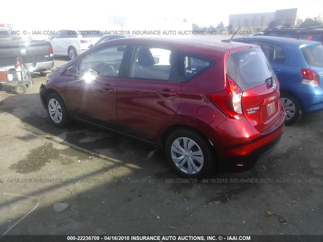 3N1CE2CP0HL364794 - 2017 NISSAN VERSA NOTE S/S PLUS/SV/SL/SR RED photo 3