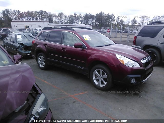 4S4BRBGC6D3317002 - 2013 SUBARU OUTBACK 2.5I PREMIUM BURGUNDY photo 1