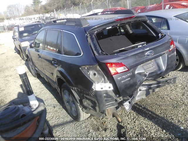 4S4BRCCC5B3438922 - 2011 SUBARU OUTBACK 2.5I PREMIUM GRAY photo 3