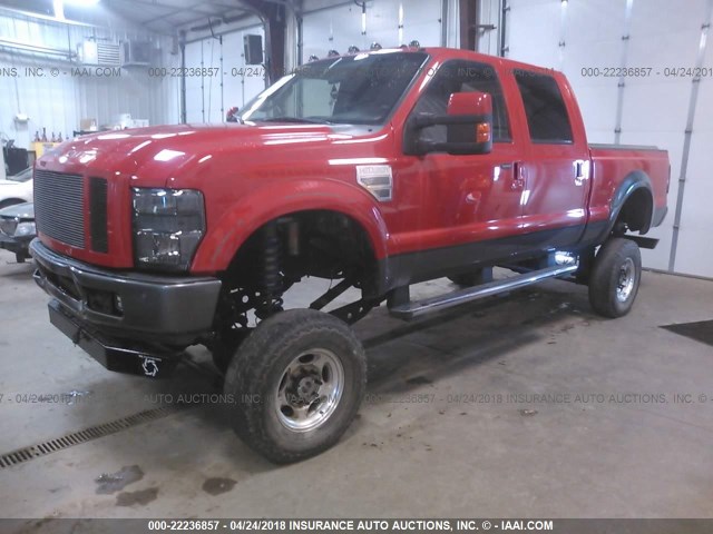 1FTSW21R98EB62482 - 2008 FORD F250 SUPER DUTY RED photo 2