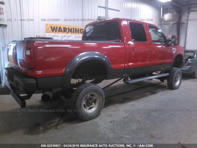1FTSW21R98EB62482 - 2008 FORD F250 SUPER DUTY RED photo 4
