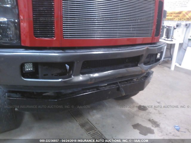 1FTSW21R98EB62482 - 2008 FORD F250 SUPER DUTY RED photo 6