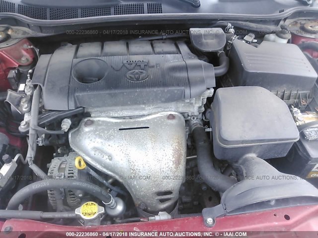 4T4BF3EKXBR194181 - 2011 TOYOTA CAMRY SE/LE/XLE RED photo 10