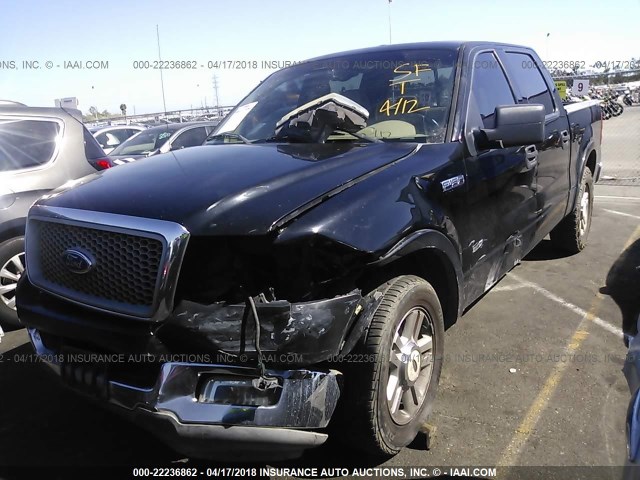 1FTPW12584KD07261 - 2004 FORD F150 SUPERCREW BLACK photo 2